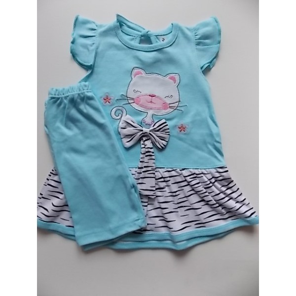 Robe d'été pour bébé fille "Petit chat" 2 pièces 