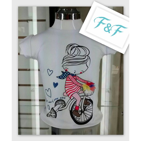 T-shirt manches courtes "Petite fille en vélo" T-shirt manches courtes "Petite fille en vélo"