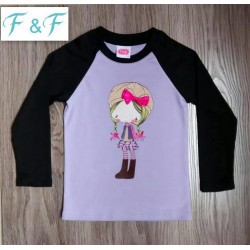 T-shirt manches longues pour fille "Ruban"