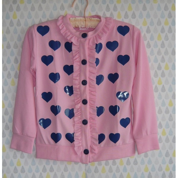 Cardigan pour fille imprimé "Coeur" Cardigan pour fille imprimé "Coeur"